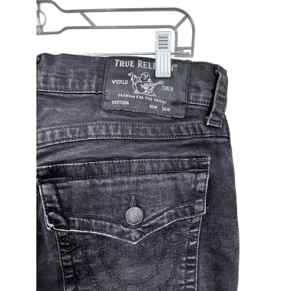 True Religion Ricky Straight Leg Flap Pocket Denim Jeans Size 32x31 Embroidered - Picture 6 of 6